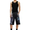 pr-d-rixford-s Denim shorts with multicolour print pr-d-rixford-s Denim shorts with multicolour print