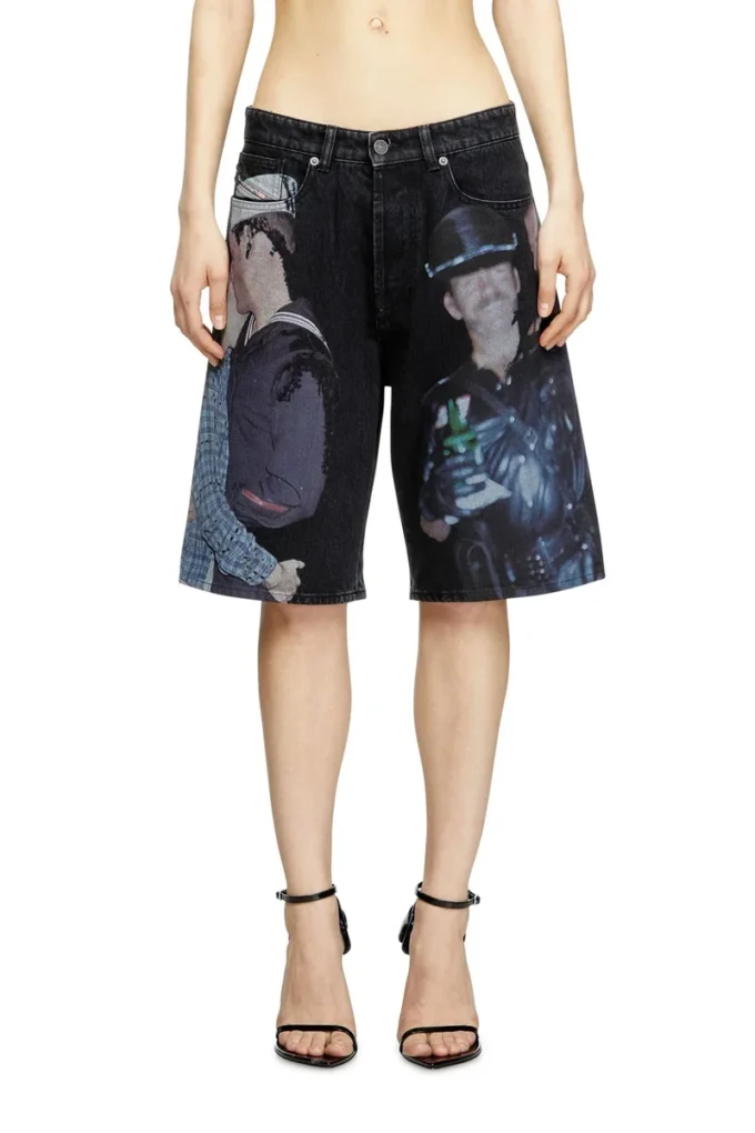 pr-d-rixford-s Denim shorts with multicolour print pr-d-rixford-s Denim shorts with multicolour print