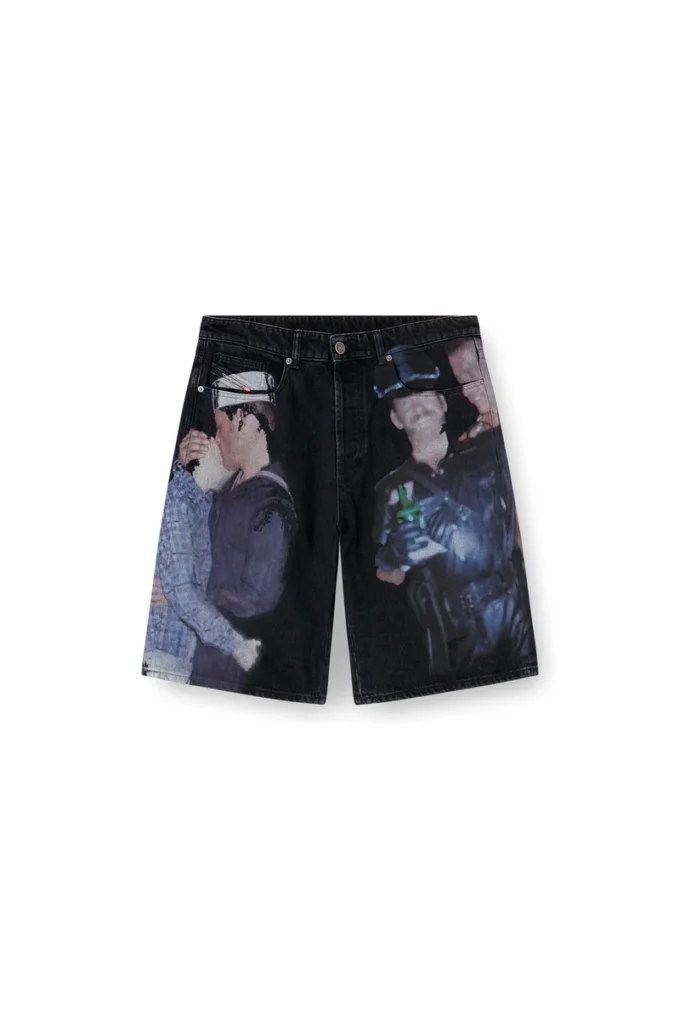 pr-d-rixford-s Denim shorts with multicolour print pr-d-rixford-s Denim shorts with multicolour print