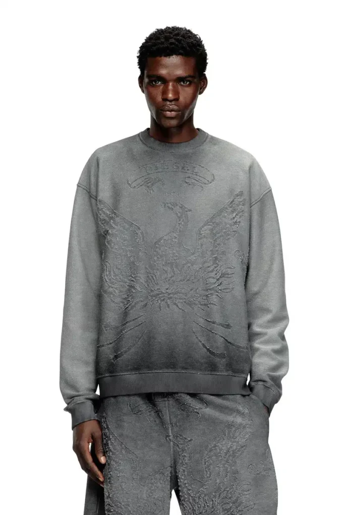 s-aron Faded sweatshirt with devoré Phoenix logo s-aron Faded sweatshirt with devoré Phoenix logo