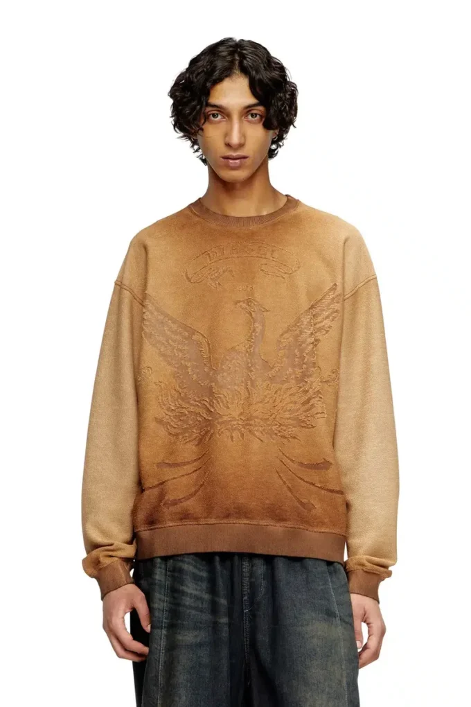 s-aron Faded sweatshirt with devoré Phoenix logo s-aron Faded sweatshirt with devoré Phoenix logo