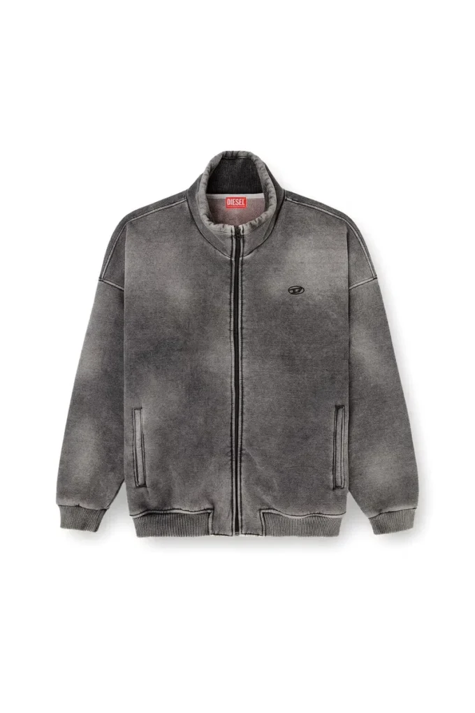 s-batel-v1 Teddy-lined zip jacket with denim effect s-batel-v1 Teddy-lined zip jacket with denim effect