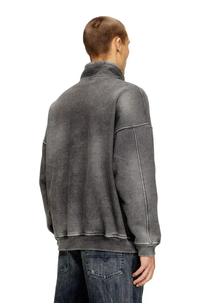 s-batel-v1 Teddy-lined zip jacket with denim effect s-batel-v1 Teddy-lined zip jacket with denim effect