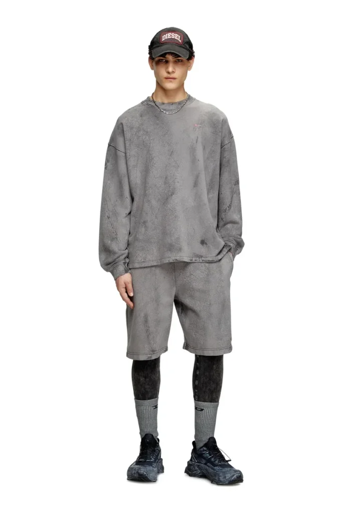 s-baxt-t1 Cracked-effect sweatshirt with micro logo s-baxt-t1 Cracked-effect sweatshirt with micro logo