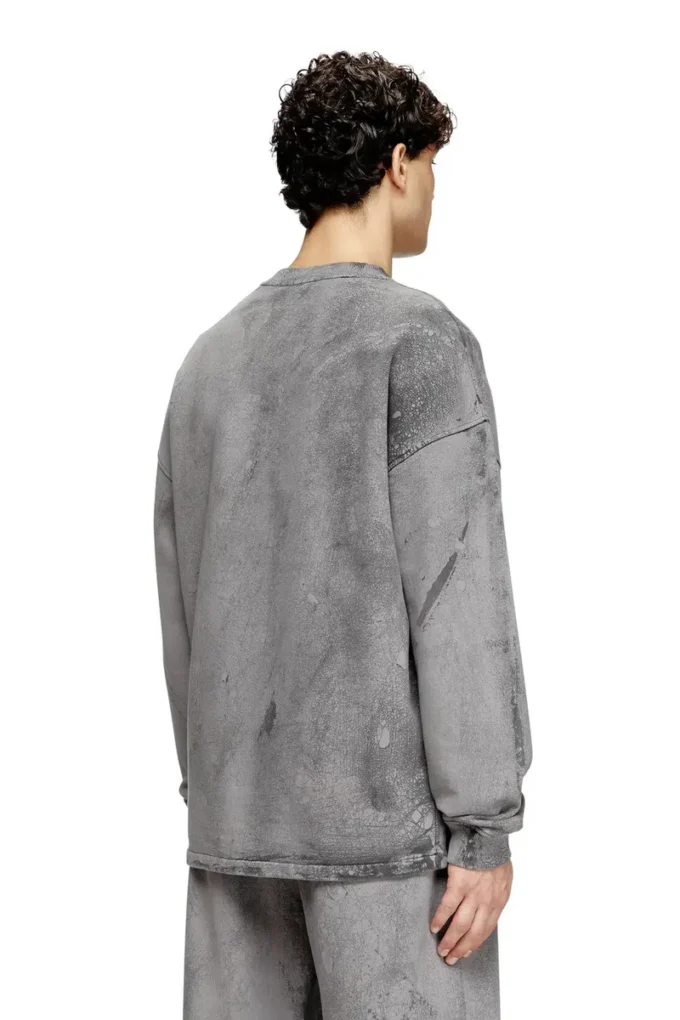 s-baxt-t1 Cracked-effect sweatshirt with micro logo s-baxt-t1 Cracked-effect sweatshirt with micro logo