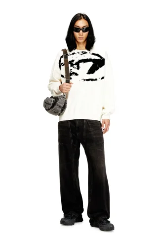 s-boxt-n5 Sweatshirt with distressed flocked logo