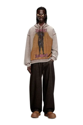 s-boxton-hood Hoodie with print and studs