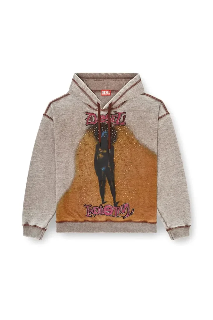 s-boxton-hood Hoodie with print and studs s-boxton-hood Hoodie with print and studs