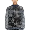 s-corr Devoré houndstooth zip-up top