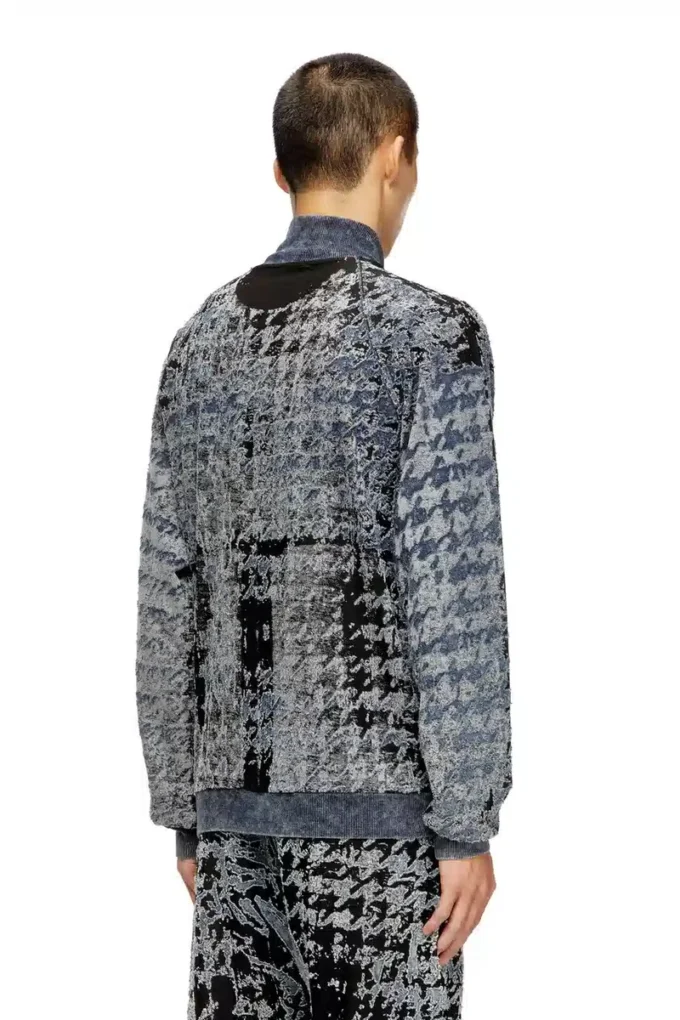 s-corr Devoré houndstooth zip-up top