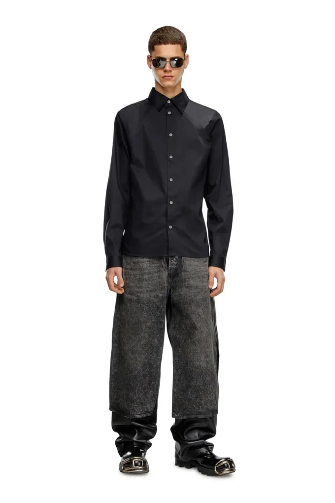 s-fitty-a Formal shirt with logo-embroidered collar s-fitty-a Formal shirt with logo-embroidered collar