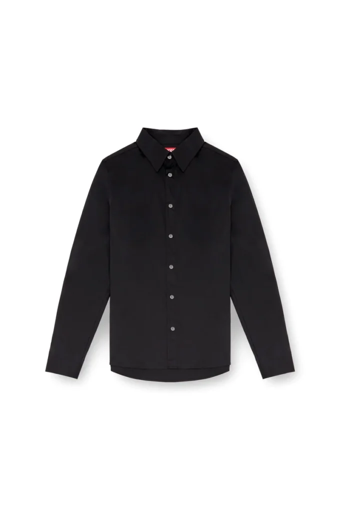 s-fitty-a Formal shirt with logo-embroidered collar s-fitty-a Formal shirt with logo-embroidered collar