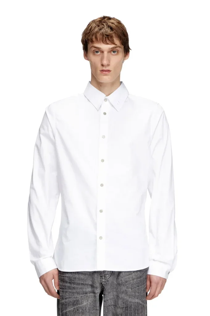 s-fitty-a Formal shirt with logo-embroidered collar s-fitty-a Formal shirt with logo-embroidered collar