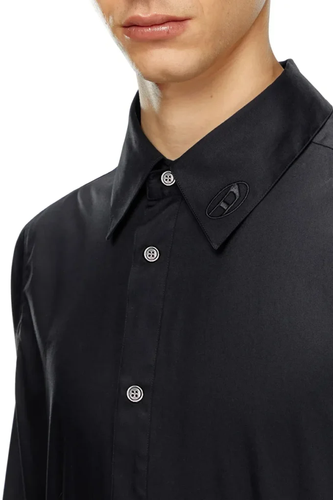 s-fitty-a Formal shirt with logo-embroidered collar s-fitty-a Formal shirt with logo-embroidered collar