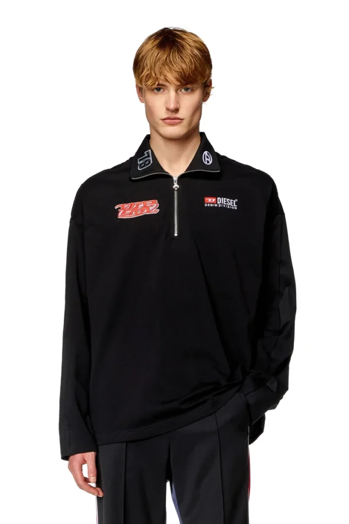 s-gander-r Half-zip shirt in jersey and poplin s-gander-r Half-zip shirt in jersey and poplin