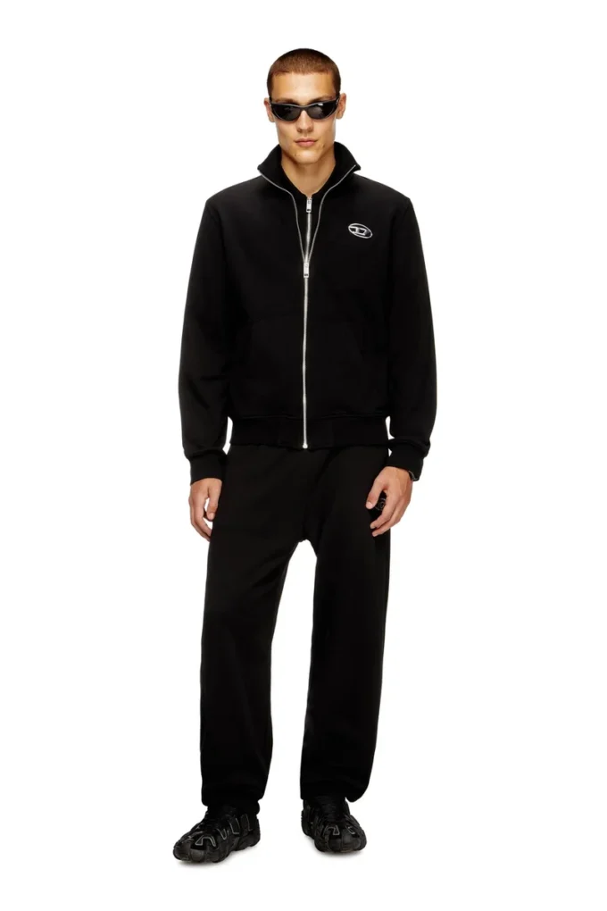 s-ginni-zip-od Zip-up sweatshirt with metallic logo