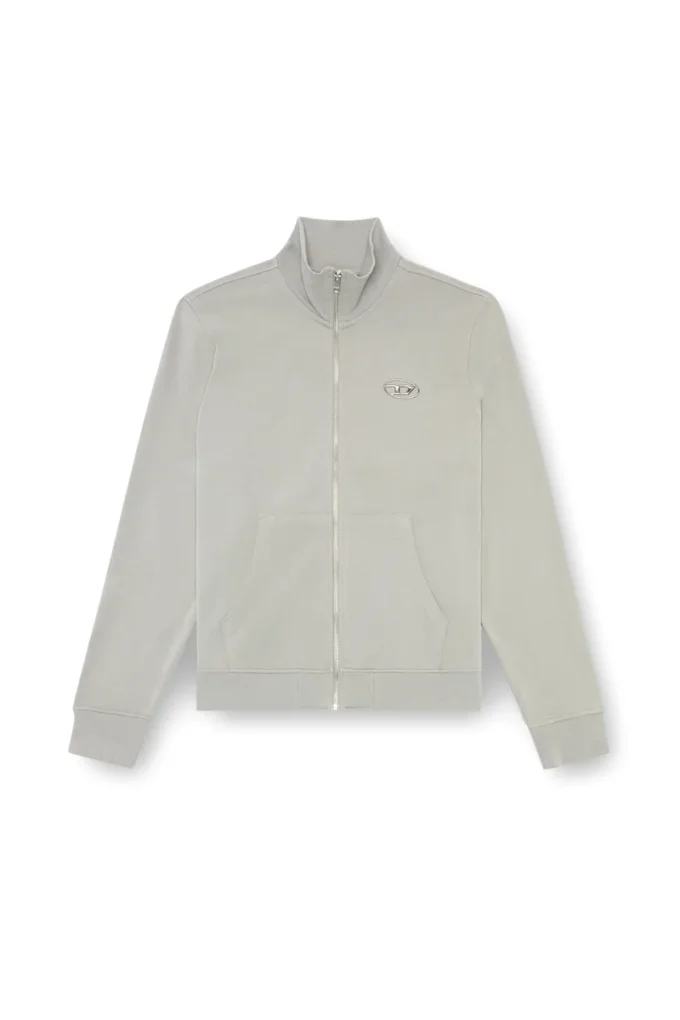 s-ginni-zip-od Zip-up sweatshirt with metallic logo