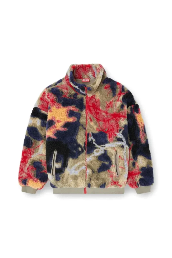 s-luke Teddy-fleece jacket with graffiti motif