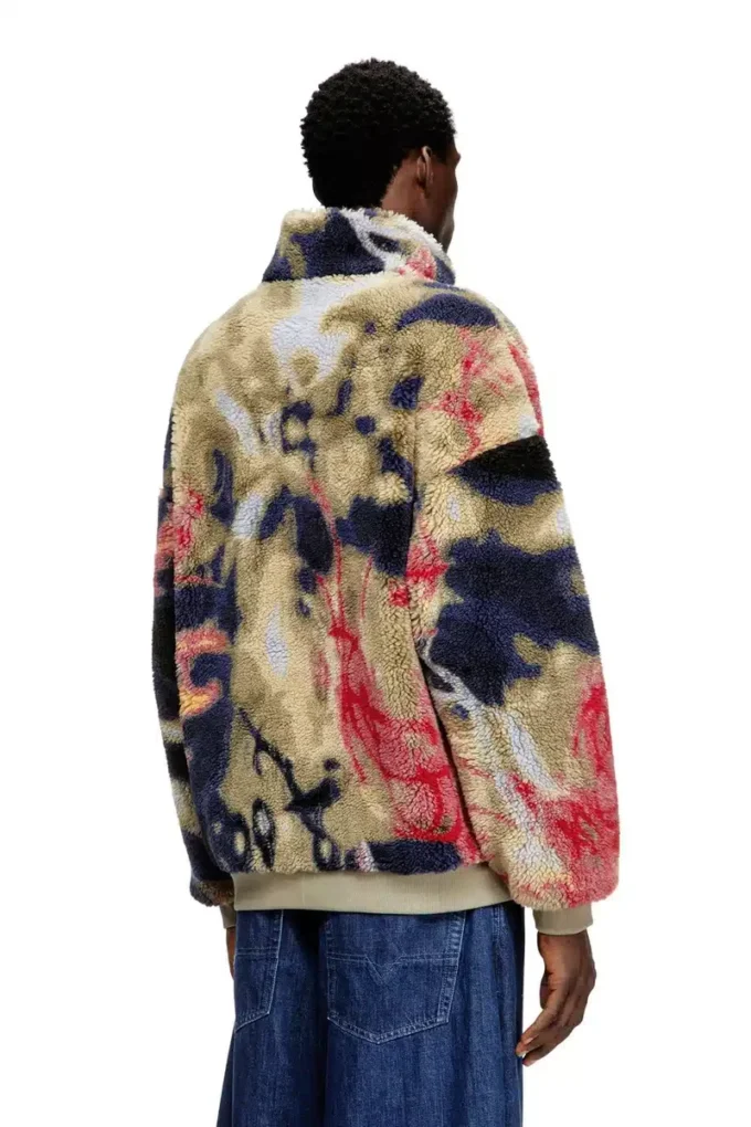 s-luke Teddy-fleece jacket with graffiti motif
