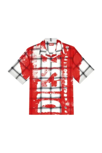 s-nabil Check bowling shirt with fading logo