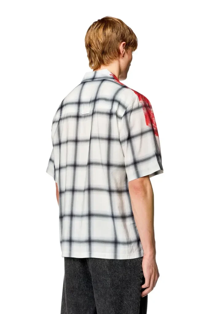 s-nabil Check bowling shirt with fading logo