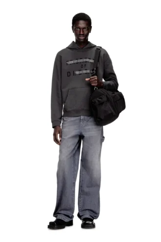 s-norman-hood Cotton hoodie with D appliqué