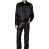 s-ricco Satin shirt with logo-embroidered collar s-ricco Satin shirt with logo-embroidered collar