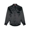 s-ricco Satin shirt with logo-embroidered collar s-ricco Satin shirt with logo-embroidered collar