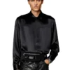 s-ricco Satin shirt with logo-embroidered collar s-ricco Satin shirt with logo-embroidered collar