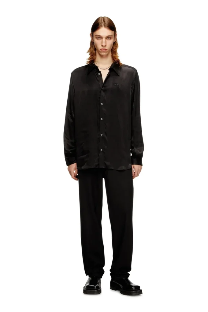 s-simply-ajfu Cupro shirt with embroidered logo s-simply-ajfu Cupro shirt with embroidered logo