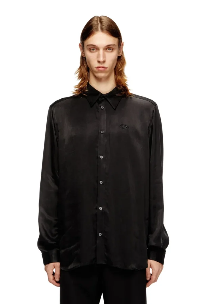 s-simply-ajfu Cupro shirt with embroidered logo s-simply-ajfu Cupro shirt with embroidered logo