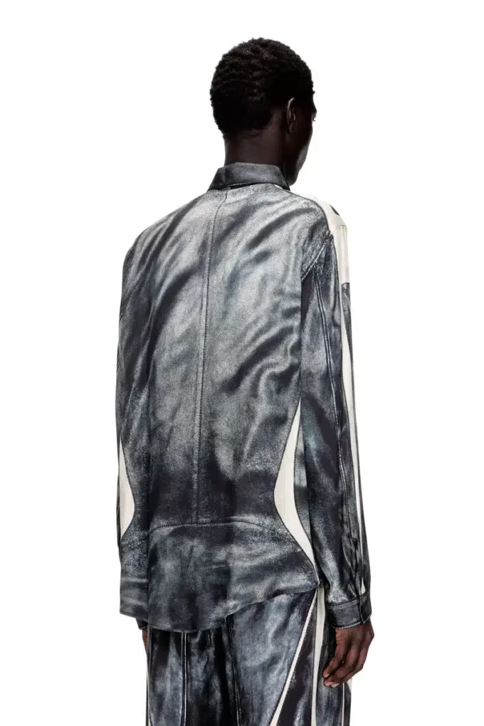 s-simply-bmcz Printed viscose shirt with front zip closure s-simply-bmcz Printed viscose shirt with front zip closure