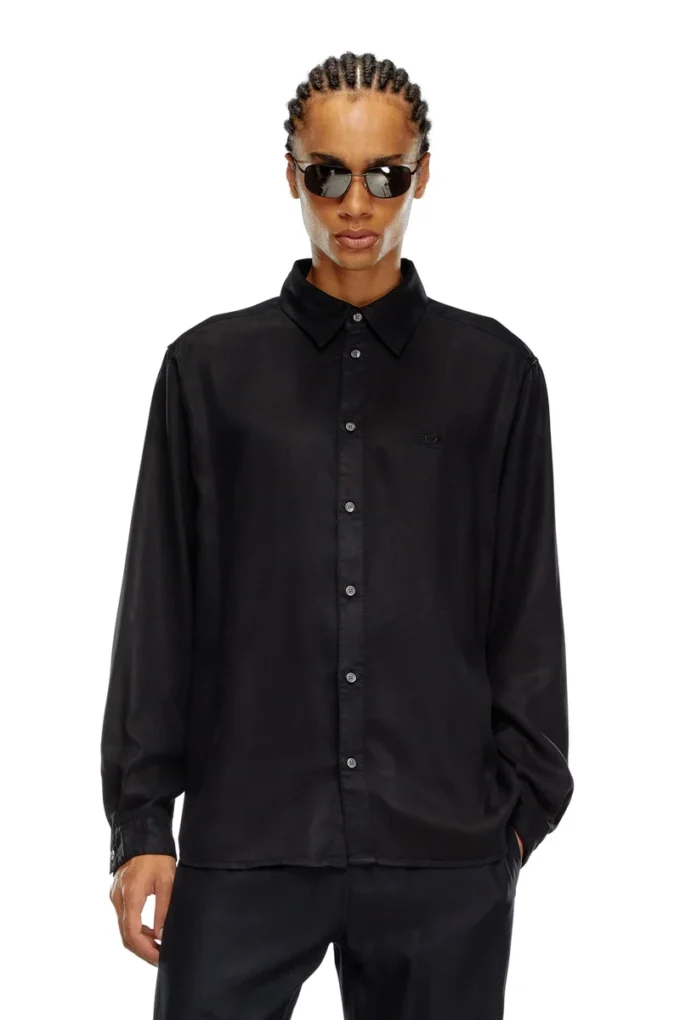 s-simply-c Fluid shirt with logo embroidery s-simply-c Fluid shirt with logo embroidery