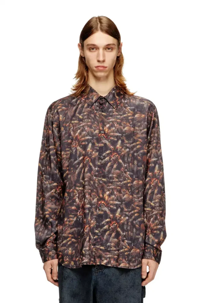 s-simply-spider-pjbk Lyocell shirt with all-over print s-simply-spider-pjbk Lyocell shirt with all-over print