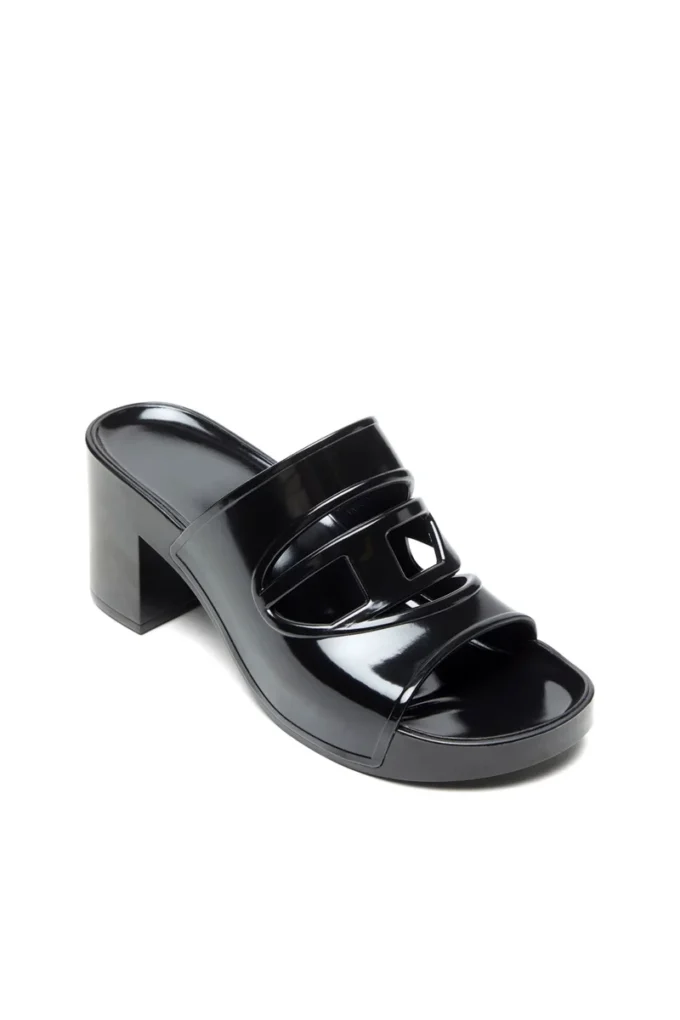 sa-bonnie Sa-Bonnie-Heeled rubber slides with cut-out logo sa-bonnie Sa-Bonnie-Heeled rubber slides with cut-out logo
