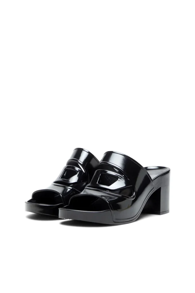 sa-bonnie Sa-Bonnie-Heeled rubber slides with cut-out logo sa-bonnie Sa-Bonnie-Heeled rubber slides with cut-out logo