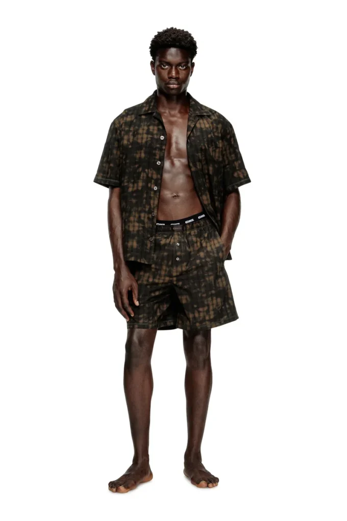 set-horien-utlt Short pyjamas in cloudy-print check cotton set-horien-utlt Short pyjamas in cloudy-print check cotton