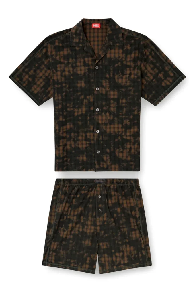 set-horien-utlt Short pyjamas in cloudy-print check cotton set-horien-utlt Short pyjamas in cloudy-print check cotton