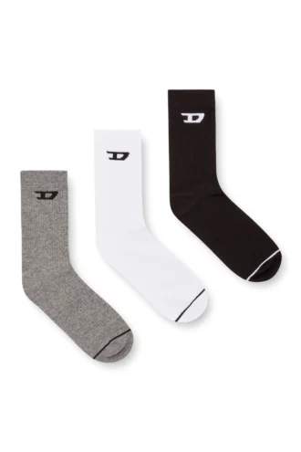 skm-d-tennis-crew-17,5 Three-pack ribbed socks with D logo