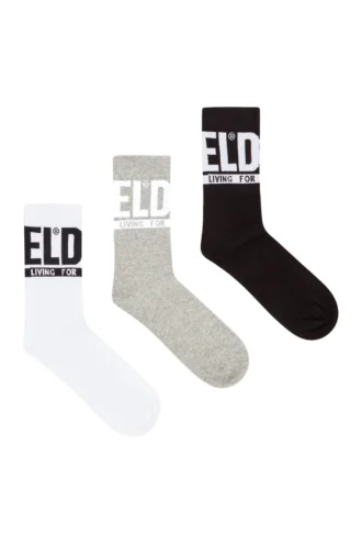 skm-ray-threepack 3-pack of logo cuff socks