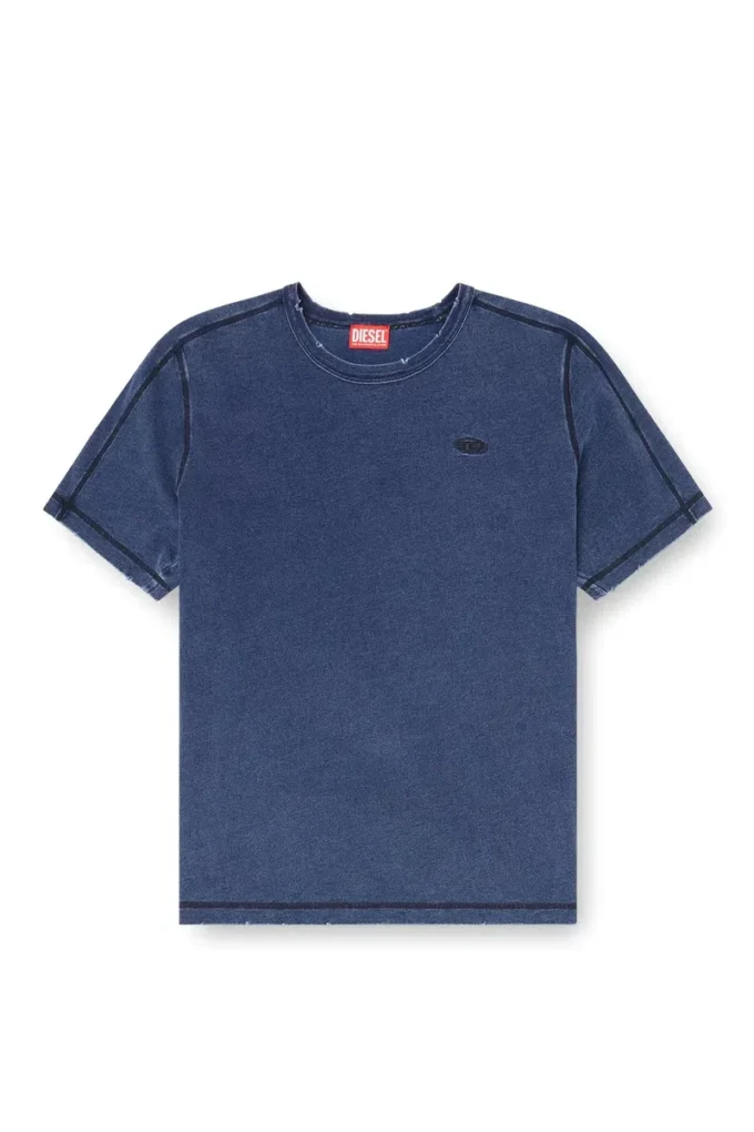 t-adjind-new Distressed T-shirt with denim effect t-adjind-new Distressed T-shirt with denim effect