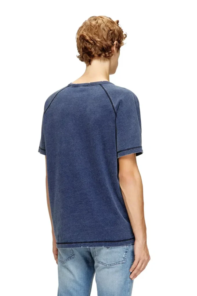 t-adjind-new Distressed T-shirt with denim effect t-adjind-new Distressed T-shirt with denim effect