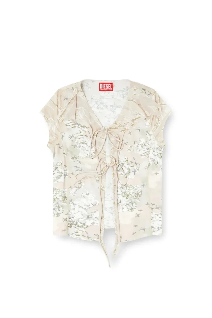 t-afrymy Tie top with mixed camo prints t-afrymy Tie top with mixed camo prints