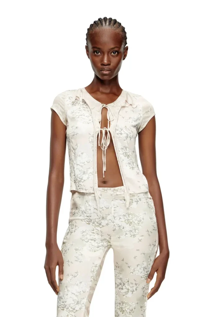 t-afrymy Tie top with mixed camo prints t-afrymy Tie top with mixed camo prints