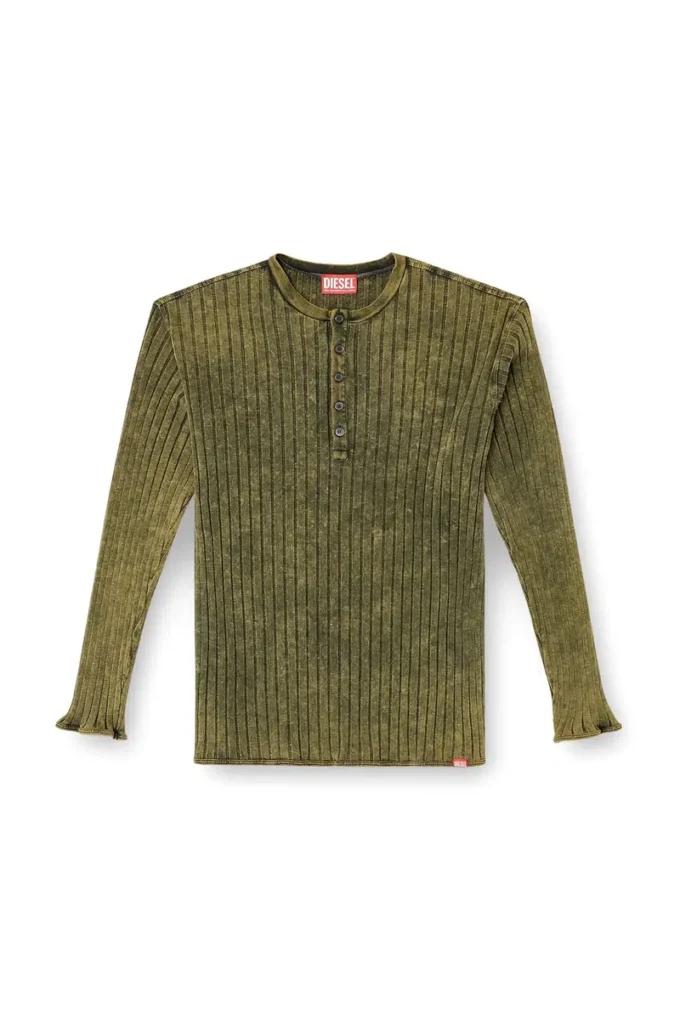 t-ally Henley top in treated wide-rib jersey t-ally Henley top in treated wide-rib jersey