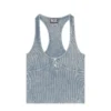 t-aniesse Ribbed racerback top with button opening t-aniesse Ribbed racerback top with button opening