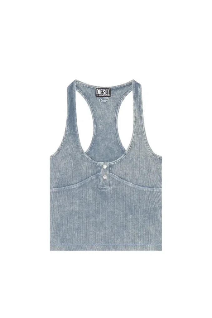 t-aniesse Ribbed racerback top with button opening t-aniesse Ribbed racerback top with button opening