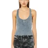 t-aniesse Ribbed racerback top with button opening t-aniesse Ribbed racerback top with button opening