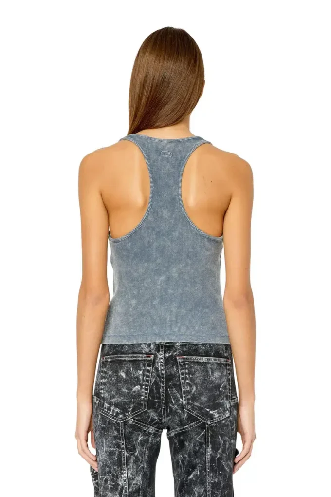 t-aniesse Ribbed racerback top with button opening t-aniesse Ribbed racerback top with button opening