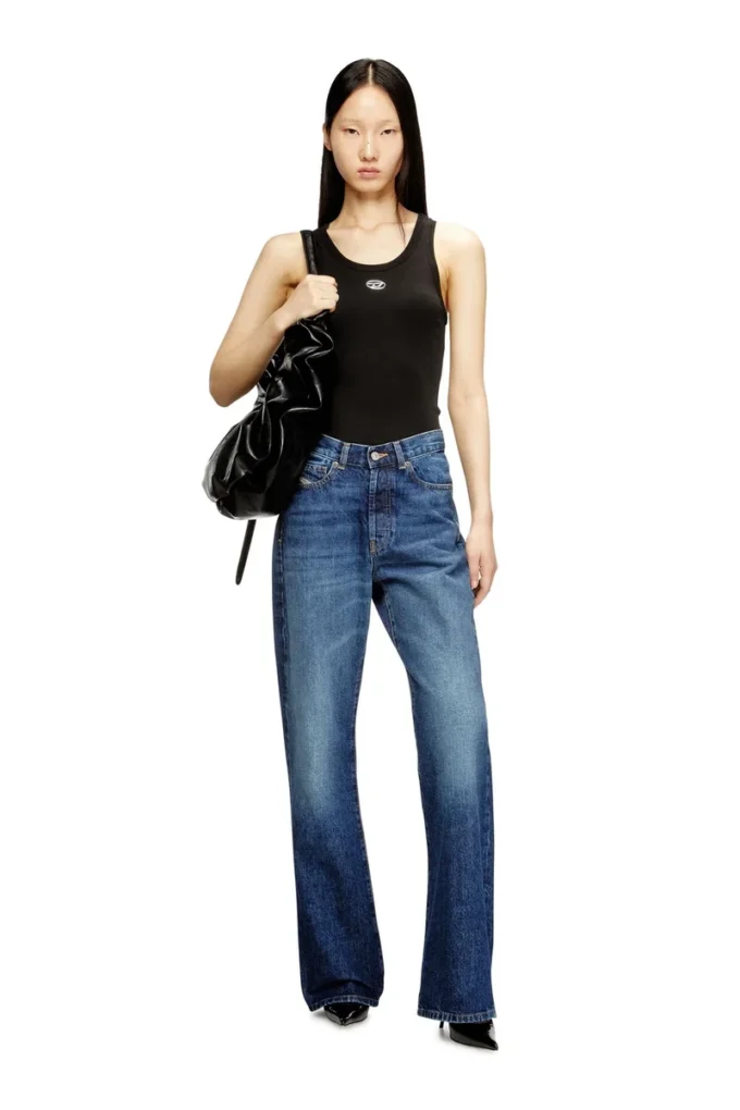 t-anki-od Slim ribbed tank top with metallic Oval D t-anki-od Slim ribbed tank top with metallic Oval D